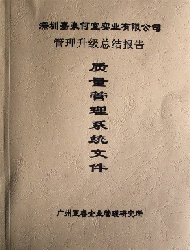 深圳市嘉豪何室實業(yè)有限公司管理升級總結報告