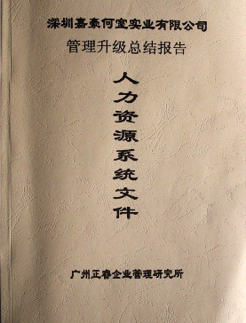 深圳市嘉豪何室實業(yè)有限公司管理升級總結報告