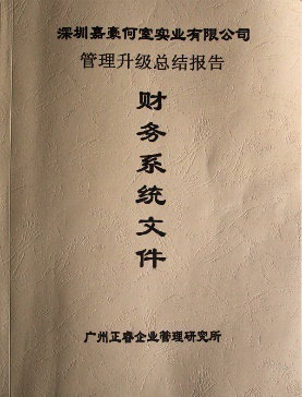 深圳市嘉豪何室實業(yè)有限公司管理升級總結報告